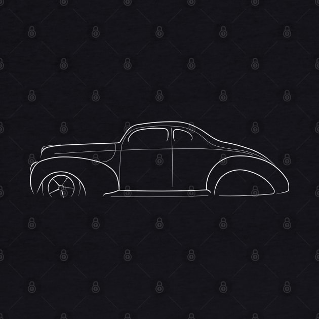 Chopped 1940 Ford Coupe - Profile stencil, white by mal_photography